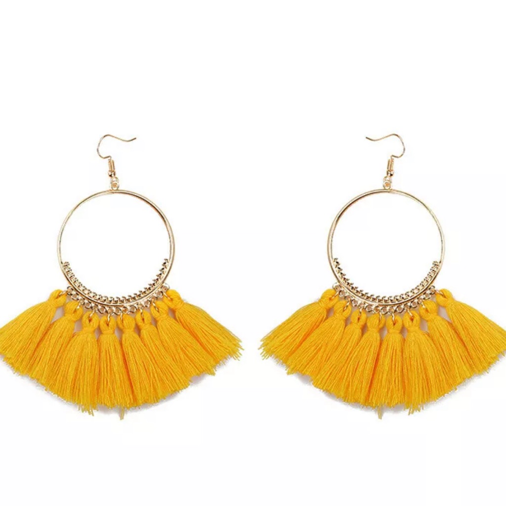 Tassel Fringe Earrings Bohemian, Summer, Spring, Minimalist, Spring Break